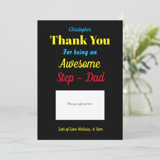 Stepdadありがとうギフトカードホルダー サンキューカード (スタンド正面)