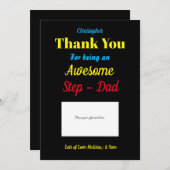 Stepdadありがとうギフトカードホルダー サンキューカード (正面/裏面)