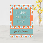 Stepdadのための父の日、アーガイル柄のな幾何学的設計 カード (黄色い花)