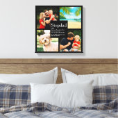 Stepdad定パーソナライズされた義4フォトブラック キャンバスプリント (インサイチュ (寝室))