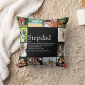 Stepdad定義フォトコラージュモダンブラック クッション (ブランケット)