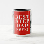 Stepdad最高の Ever 2 Photo Collage Red マグカップ (中央)