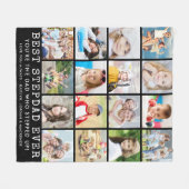 STEPDAD 最高の EVER 16写真あなたの色をコラージュ フリースブランケット (正面(横))