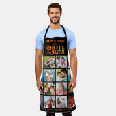 STEPDAD 最高の GRILL MASTER 16フォトコラージュ名 エプロン (着用した状態)