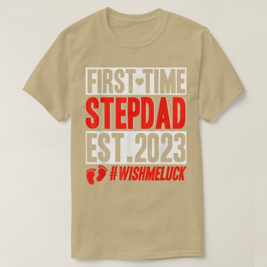 Stepdad 2023妊娠おもしろい発表 tシャツ (デザイン正面)