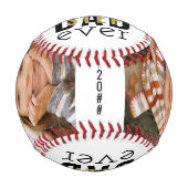 Stepdad Ever最高のタイポグラフィ2フォトブラック金ゴールド 野球ボール (正面)