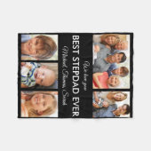 Stepdad Ever最高の Photo Collage Faters Day フリースブランケット (正面(横))
