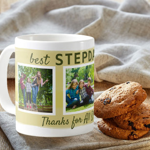 Stepdad Ever 最高の - 3フォトブラシストローク コーヒーマグカップ