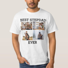 Stepdad Ever 最高の Father Daddy Photo Collage Tシャツ