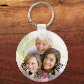 Stepdad Ever 最高の Happy Faters Day写真Keychain キーホルダー (正面)