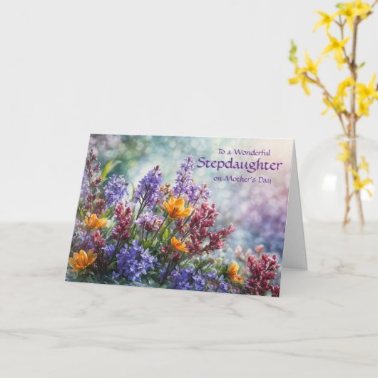 Stepdaughter Happy Mothers Day  カード (黄色い花)