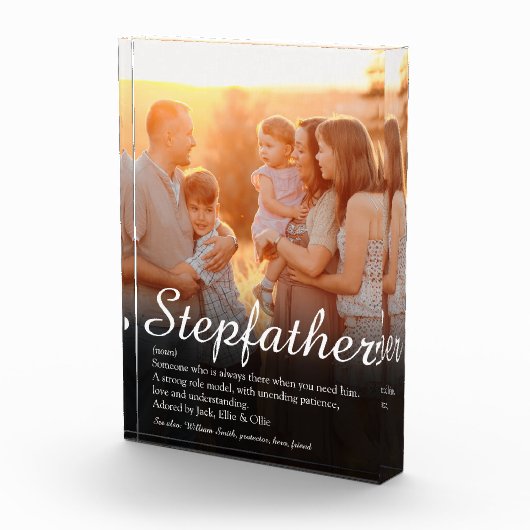 Stepfather Stepdad定義スクリエレガントプトおもしろい フォトブロック (右)