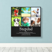 Stepfather Stepdad定義6フォトおもしろいブラック キャンバスプリント (インサイチュ (ウッドフロア))