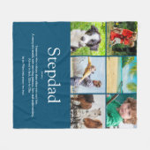 Stepfather Stepdad定義6 Photo Collage Blue フリースブランケット (正面(横))