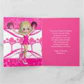 Stephanieの第10バースデー・カードのピンクのチアリーダー カード (内部)