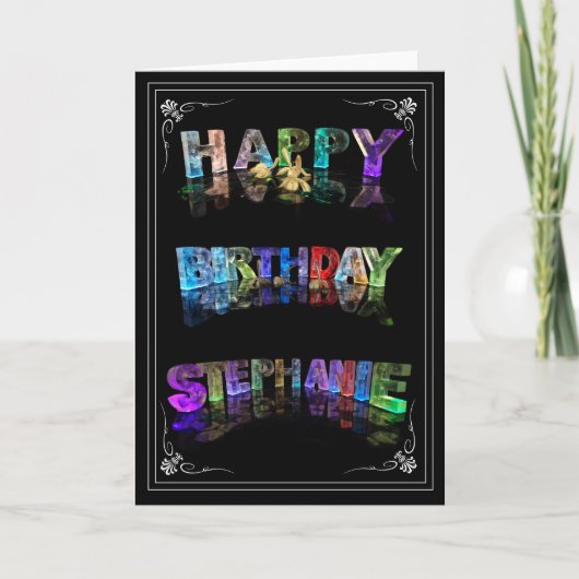 Stephanie – ライトのグリーティングカードの名前(写真) カード (正面)