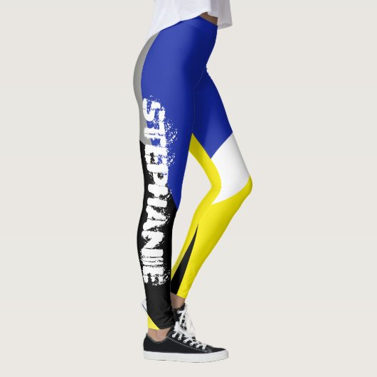 Stephanie Add Your Name抽象芸術アートレギンス レギンス (右)