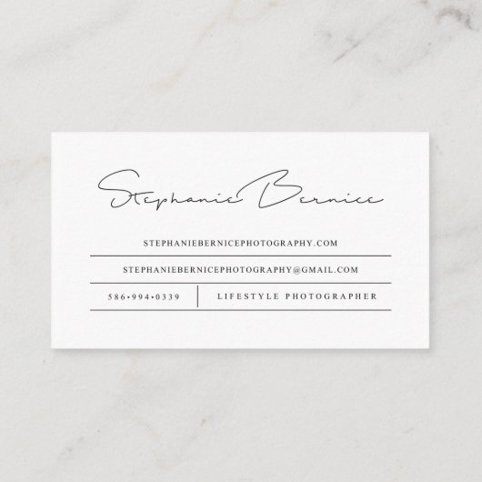 Stephanie Bernice 名刺 (裏面)