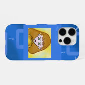 Stephanie Bingo Anime on Blue Geometric iPhoneケース (裏面横)