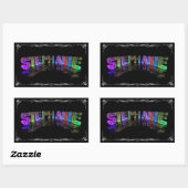 Stephanie - The Name Stephanie in 3D Lights (Phot) 長方形シール (シート)