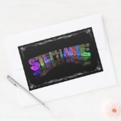 Stephanie - The Name Stephanie in 3D Lights (Phot) 長方形シール (封筒)