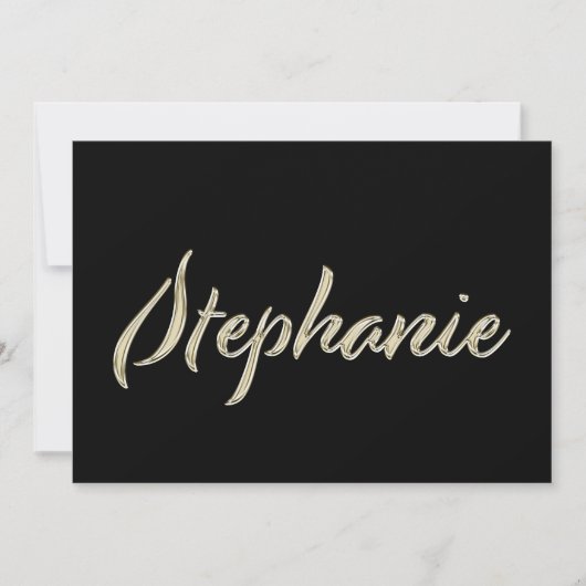 Stephanie white gold Handwriting Karte カード (正面)