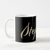 Stephanie white gold Handwriting Tasse Kaffeetasse コーヒーマグカップ (左)