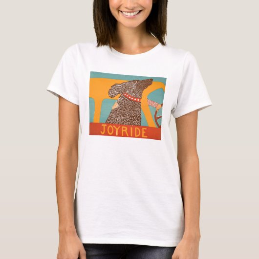 Stephen Huneck Tシャツ – Joyride with Chocolate Lab (正面)