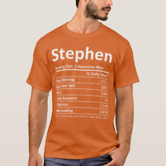 STEPHEN Nutrition Funny Birthday Personalized Name Tシャツ