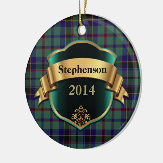 Stephensonのタータンチェック格子縞のカスタムなオーナメント セラミックオーナメント (左)