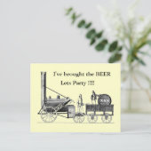 stephensons_rocket、ビールを持ってきた ポストカード (スタンド正面)