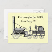 stephensons_rocket、ビールを持ってきた ポストカード (正面/裏面)