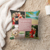 Stepmom定パーソナライズされた義4フォト赤面ピンク クッション (ブランケット)