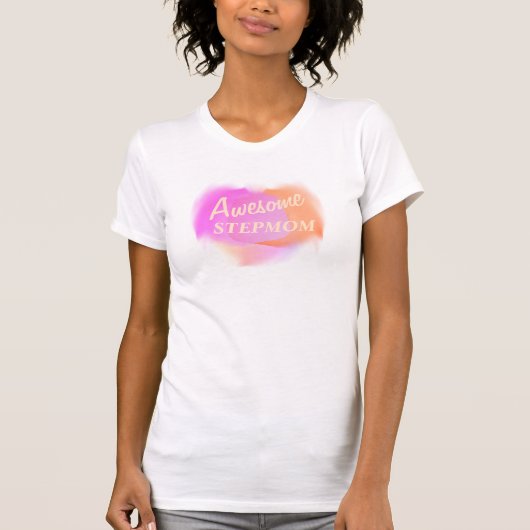 Stepmom素晴らしピンクとオレンジ Tシャツ (正面)