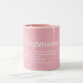 Stepmom、最高のStepmoma Definition Script Pink ツートーンマグカップ (中央)