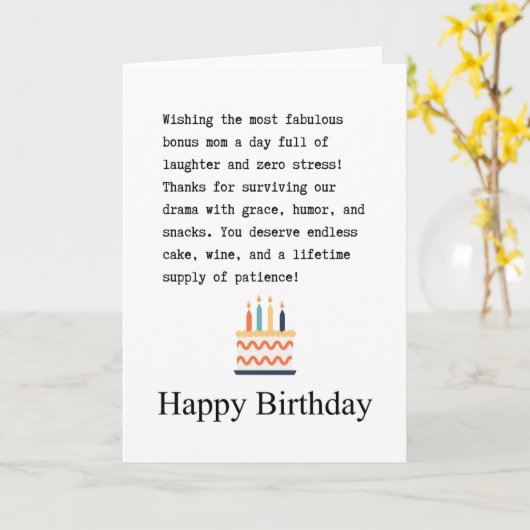 Stepmom birthday カード (黄色い花)