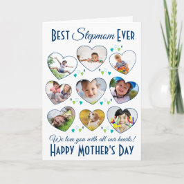 Stepmom Ever 最高の Mother's Dayハート写真 カード