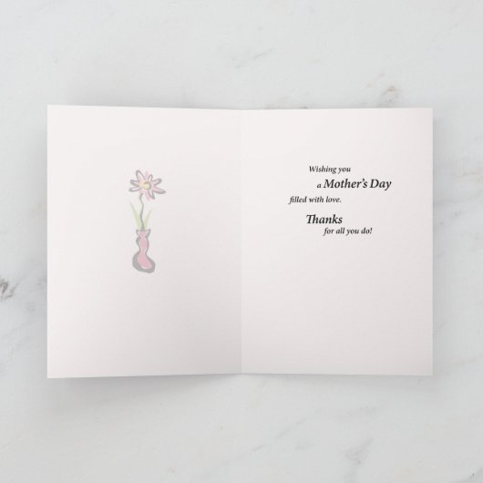 StepMom, Mother's Day, Breakfast in Bed, Pink カード (内部)