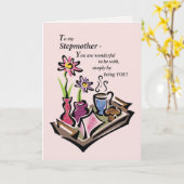 StepMom, Mother's Day, Breakfast in Bed, Pink カード (黄色い花)