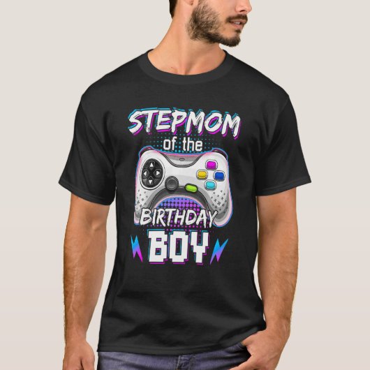 Stepmom Of The誕生日ボーイビデオゲームBデイトップG Tシャツ (正面)