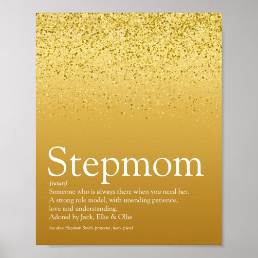 Stepmom、Stepmoma定義金ゴールドグリッター ポスター (正面)