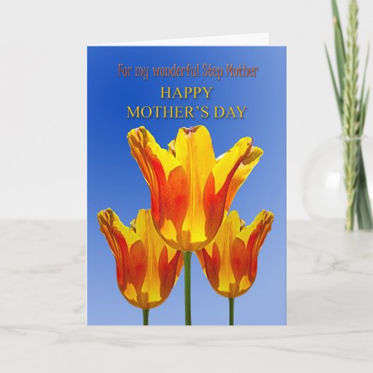 StepMother, Mother's Day, tulips full of sunshine カード (正面)