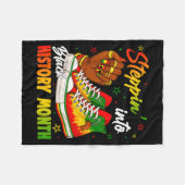 Stepn' Into Black History Month Black Sneakers Wom フリースブランケット (正面(横))