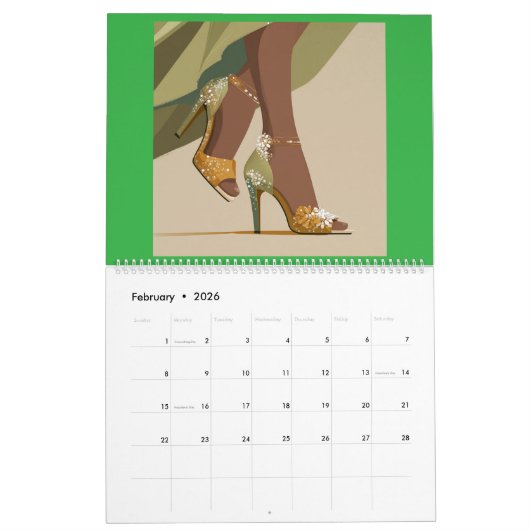 STEPPIN INTO 2026 Calendar カレンダー (2月 2026)