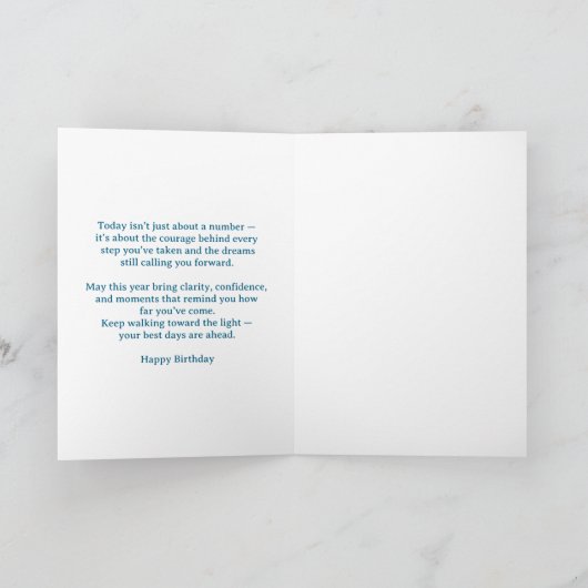 Stepping Into 30 – A Journey of Hope Birthday カード (内部)