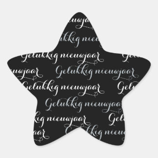 Ster Kerst tekst sticker "Gelukkig niewjaar" 星シール