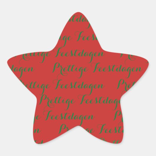 Ster Kerst tekst stickers "Prettige Feestdagen" 星シール (正面)