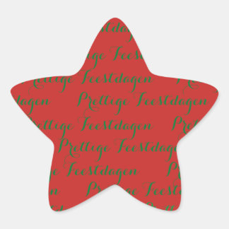 Ster Kerst tekst stickers "Prettige Feestdagen" 星シール