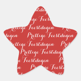 Ster Kerst tekst stickers "Prettige Feestdagen" 星シール