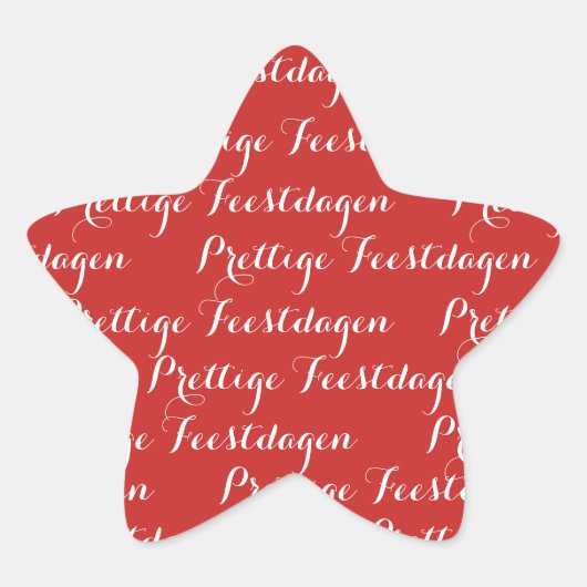 Ster Kerst tekst stickers "Prettige Feestdagen" 星シール (正面)